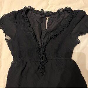 Elegant Black Ruffled Dress